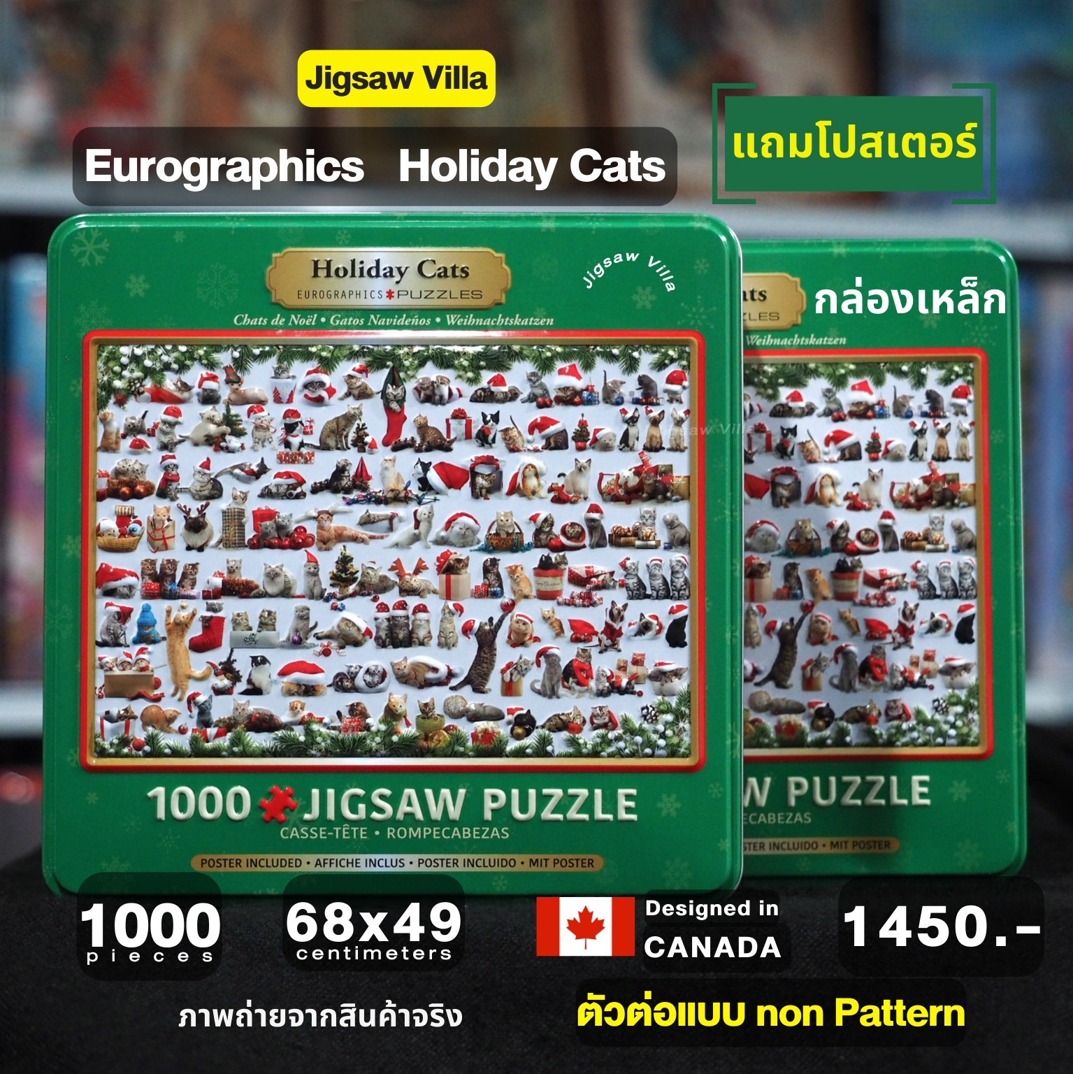 Eurographics - Holiday Cats (กล่องเหล็ก) (Non-Pattern) 1000 pcs.