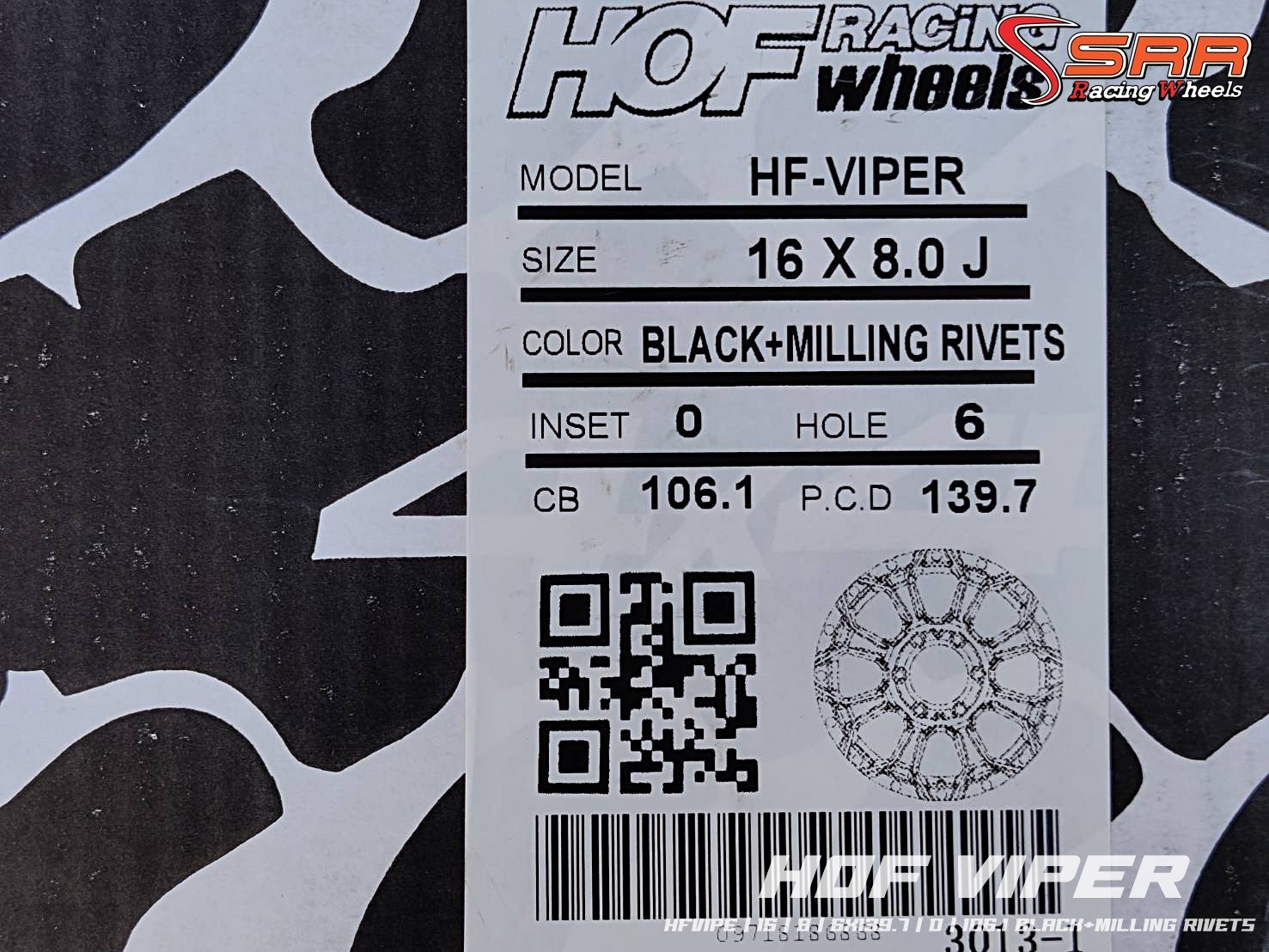 HOF VIPER ขอบ16 6H139.7 ET0 BLACK+MILLING RIVETS ราคาพิเศษ