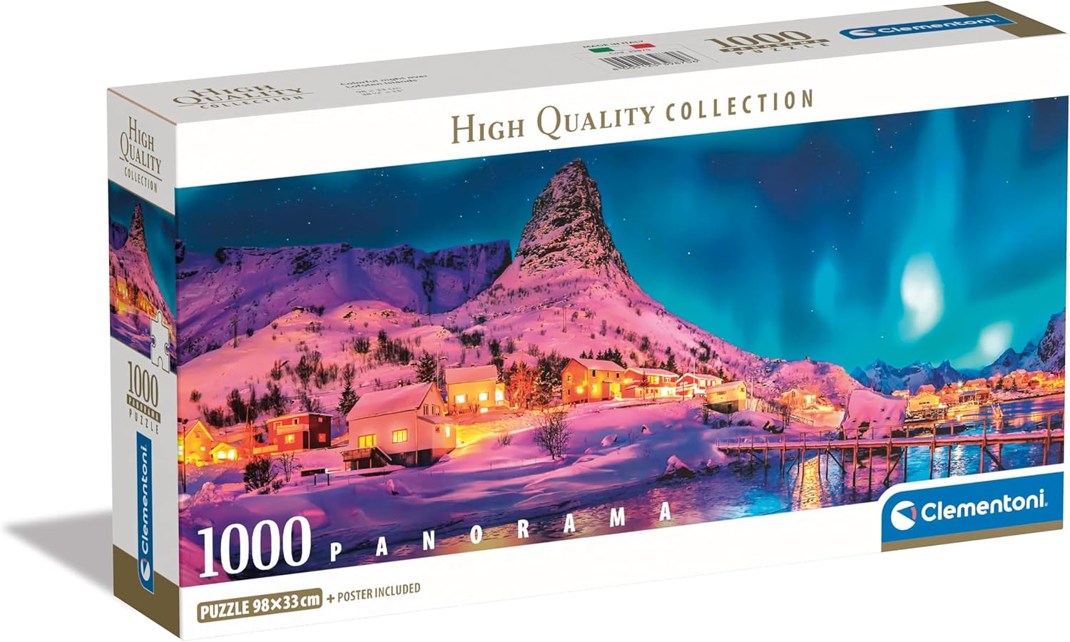 Clementoni - Colorful Night Over Lofoten Island (Panorama) (Compact Box + Poster Included) 1000 pcs.