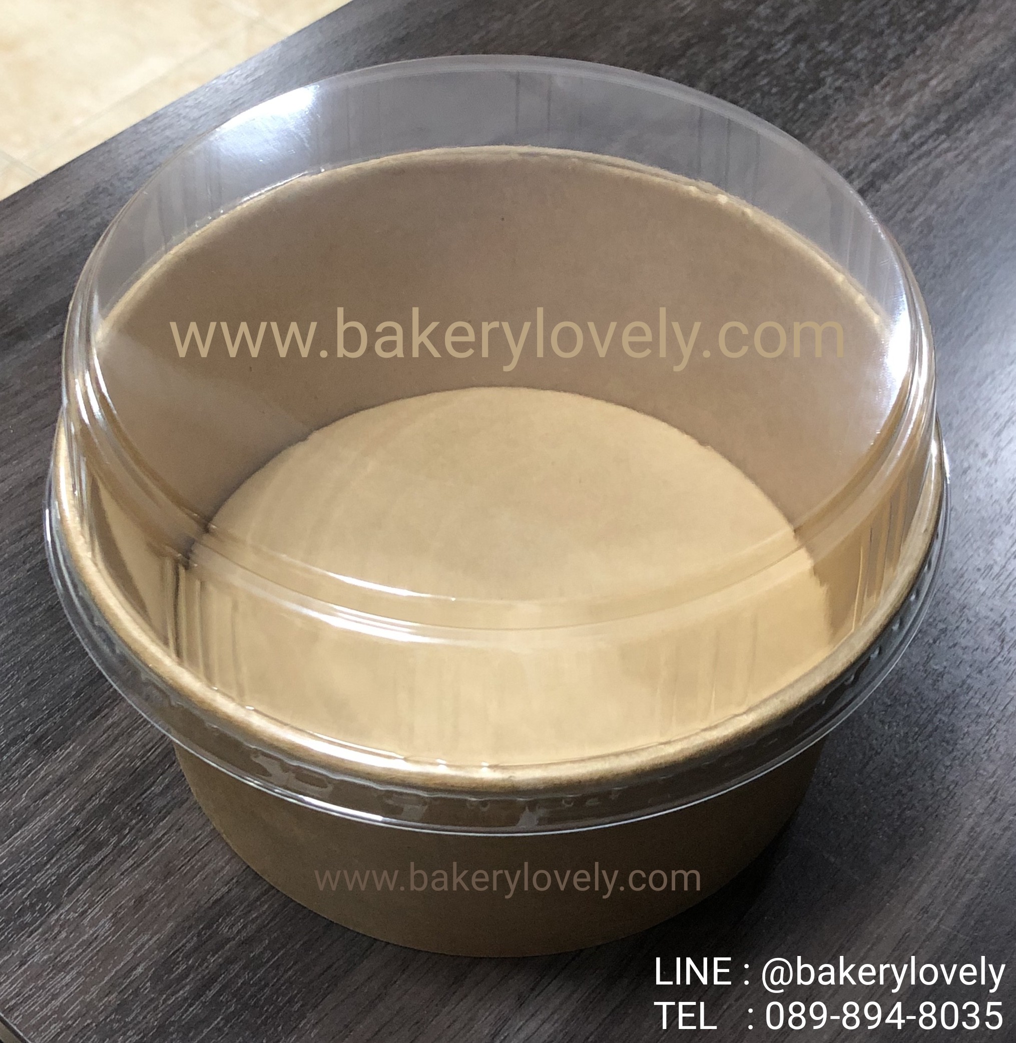 ถ้วยกระดาษ สีน้ำตาล 1,300 ml + ฝาปิดนูน