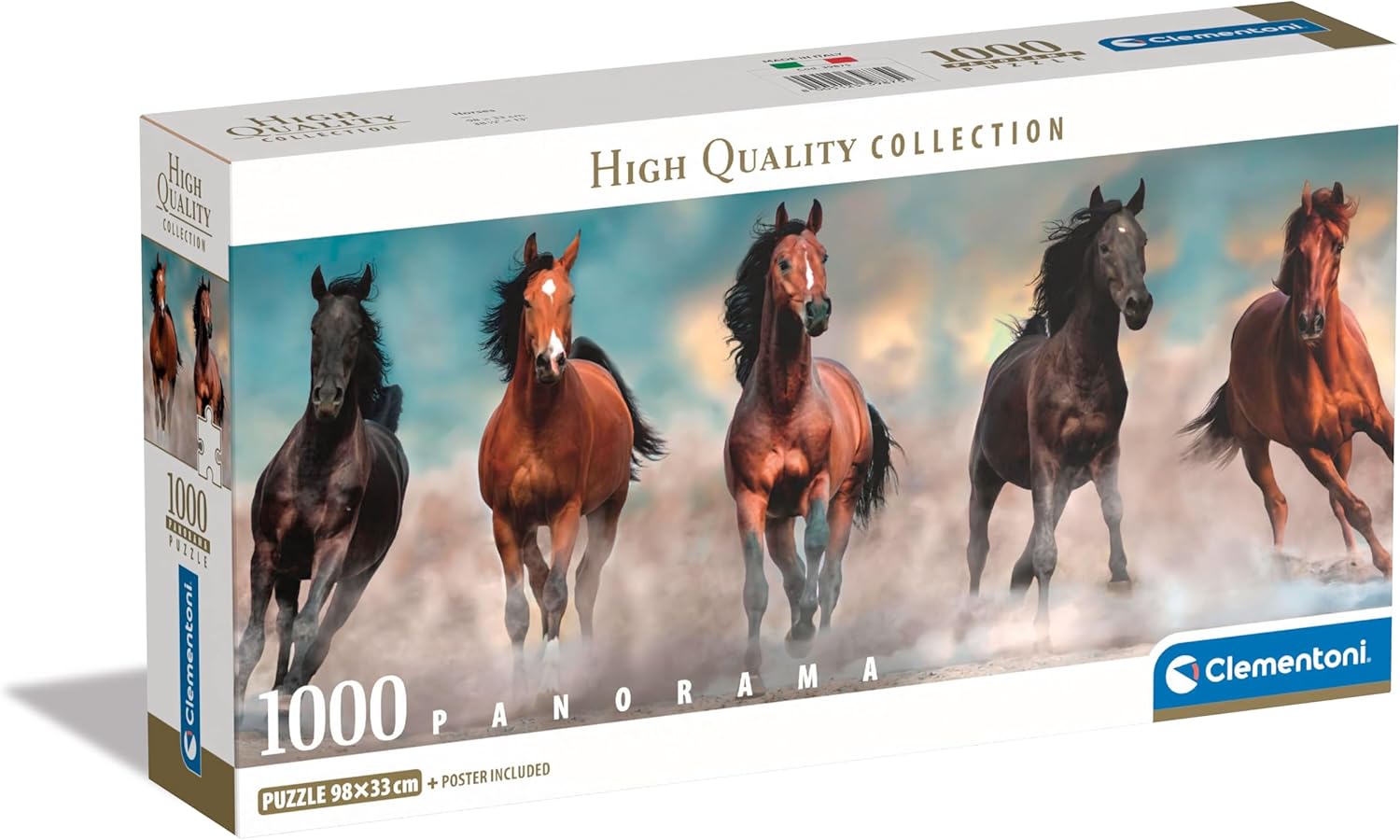 Clementoni - Horses (Panorama) (Compact Box + Poster Included) 1000 pcs.