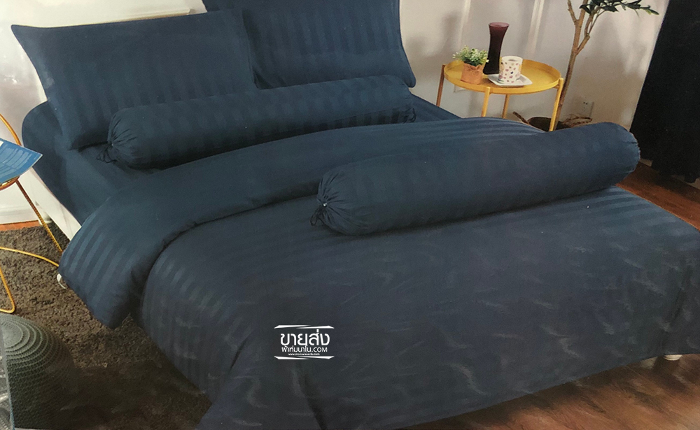 ชุดผ้าปูที่นอนลายริ้วโรงแรม 6 ฟุต (10ชุดคละสี)