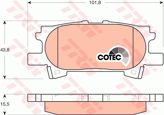 ผ้าดิสเบรคหลัง TRW (TOYOTA HARRIER RX300 '03)