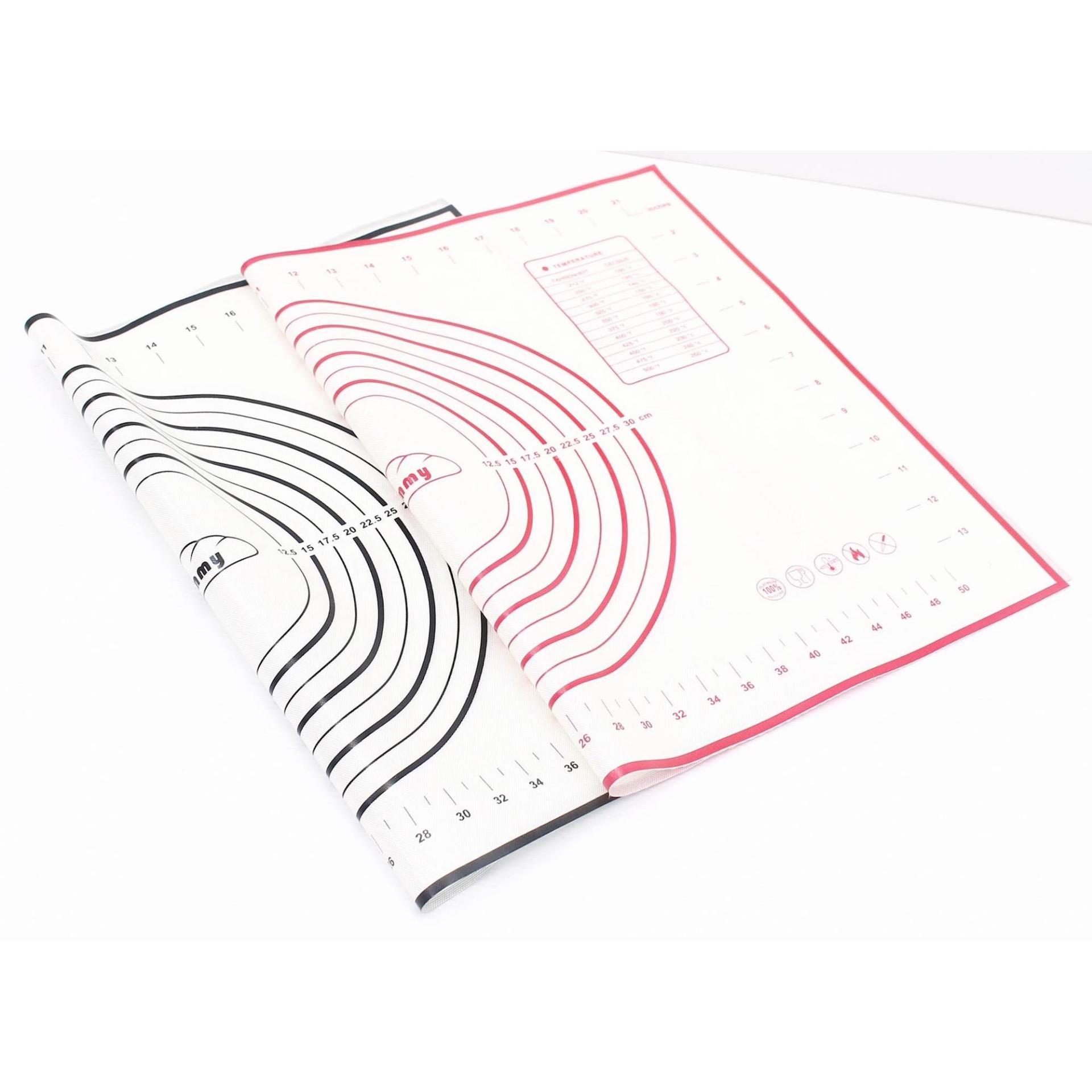 Silicone Baking Mat แผ่นรองอบซิลิโคน+ ไฟเบอร์กลาสใช้รองอบและนวดแป้งขนมปัง ขนาด 40*60 cm