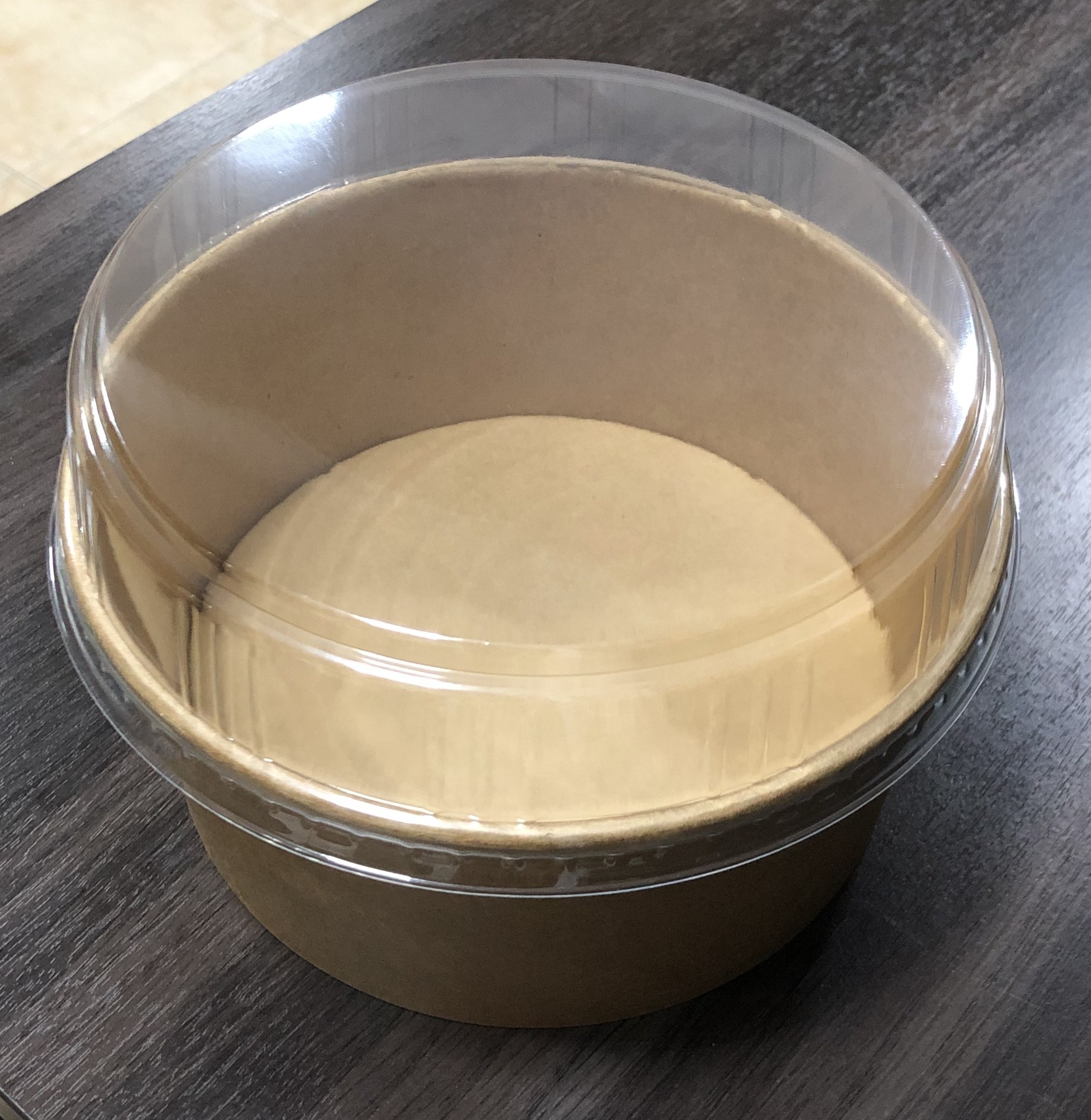 ถ้วยกระดาษ สีน้ำตาล 1,500 ml + ฝาปิดนูน