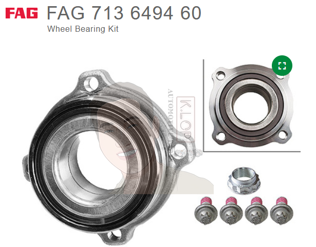 ยี่ห้อ FAG Kit ดุมล้อหลัง BMW E70 E71 F15 F16 ( 1 ข้าง )