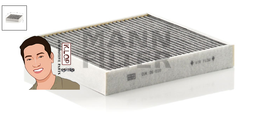CUK26010 ไส้กรองแอร์ AUDI A1 (1.2, 1.4, 1.6, 2) : MANN-FILTER แท้นำเข้ายุโรป