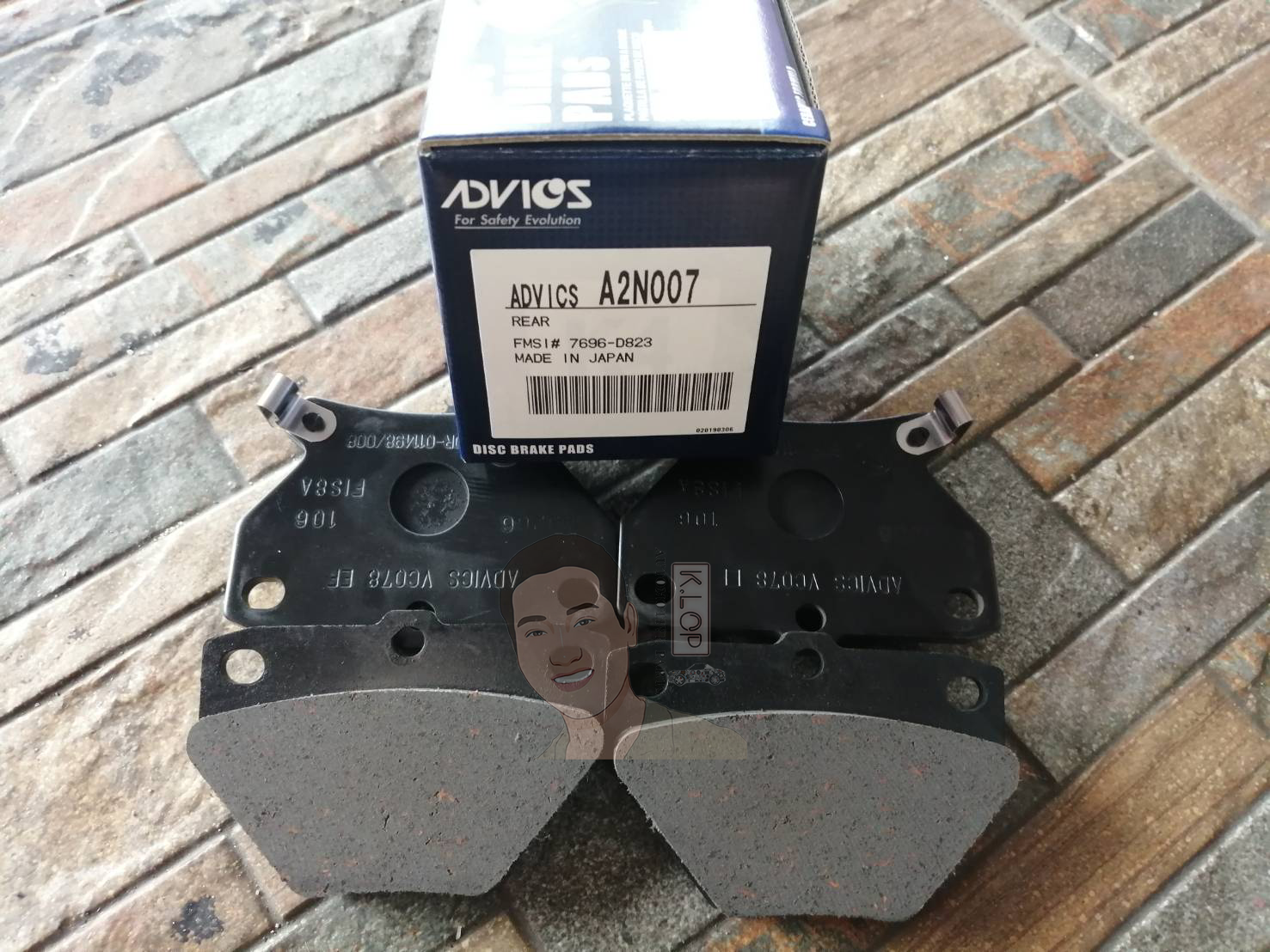 A2N007 ผ้าเบรกหลังแท้ญี่ปุ่น ADVICS : รุ่น ALTIS 1.6, 1.8 1ZZ