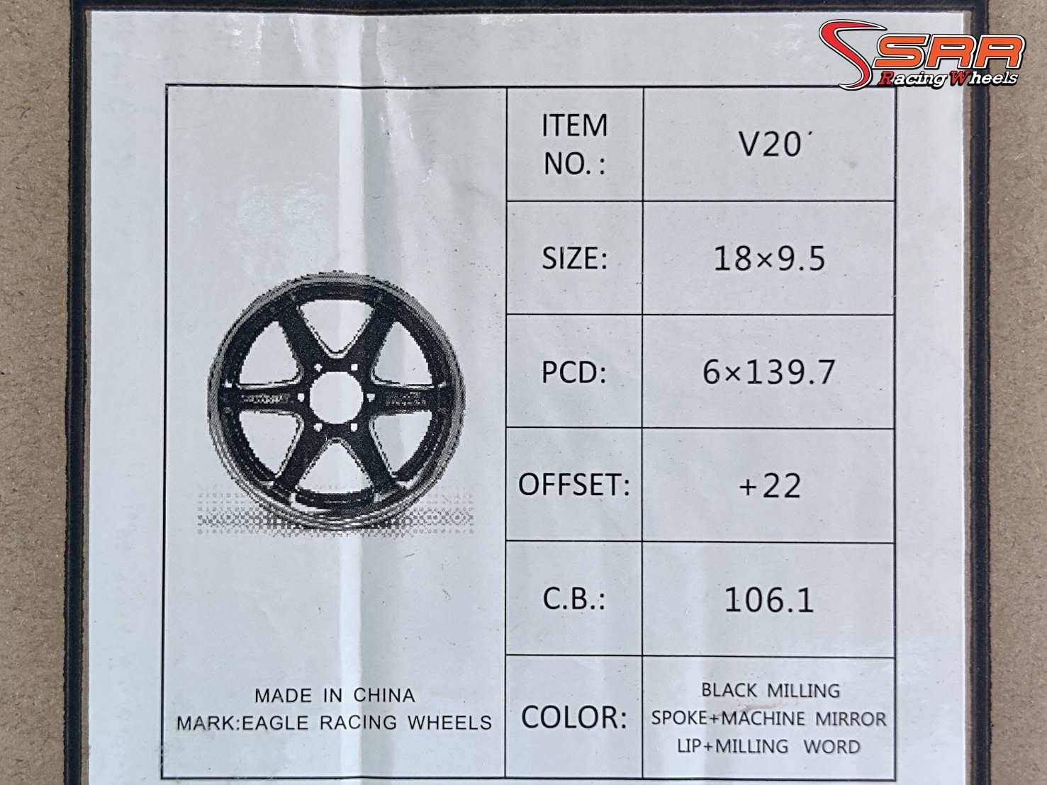 OASIS V20 B-1SE ขอบ18 หน้า9.5 หลัง10.5 6H139.7 ราคาพิเศษ