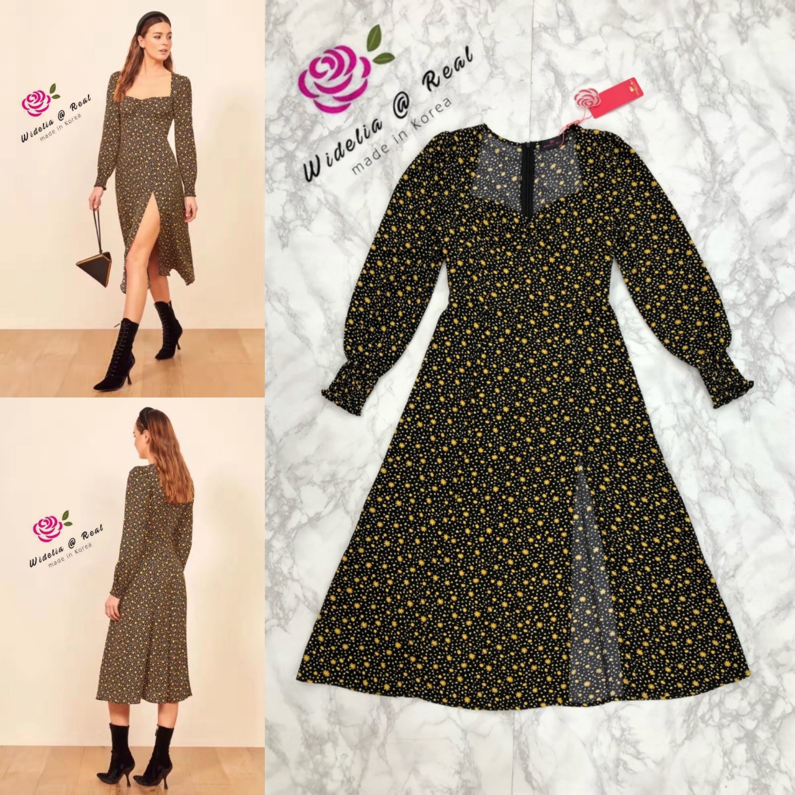 Reformation Dress เดรสแขนยาวตัวสวย ตัวนี้ผ้าลายดอกไม้สวยมากค่ะ