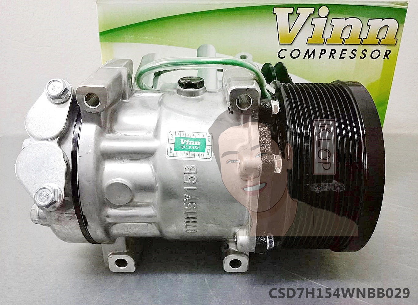 CSD7H154WNBB029 คอมแอร์ยี่ห้อ Vinn (SD 7H15 CATERPILLAR 12PK 24V. 4ขาร้อย [ตรง])