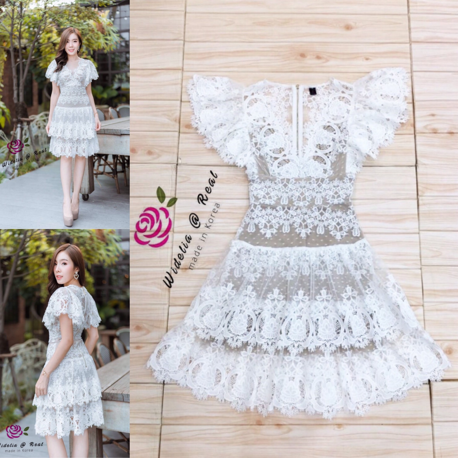 Chanel Dress เดรสลูกไม้แสนสวย สวยหวานมากๆ เนื้อผ้าลูกไม้งานทอใหม่ทั้งหมด