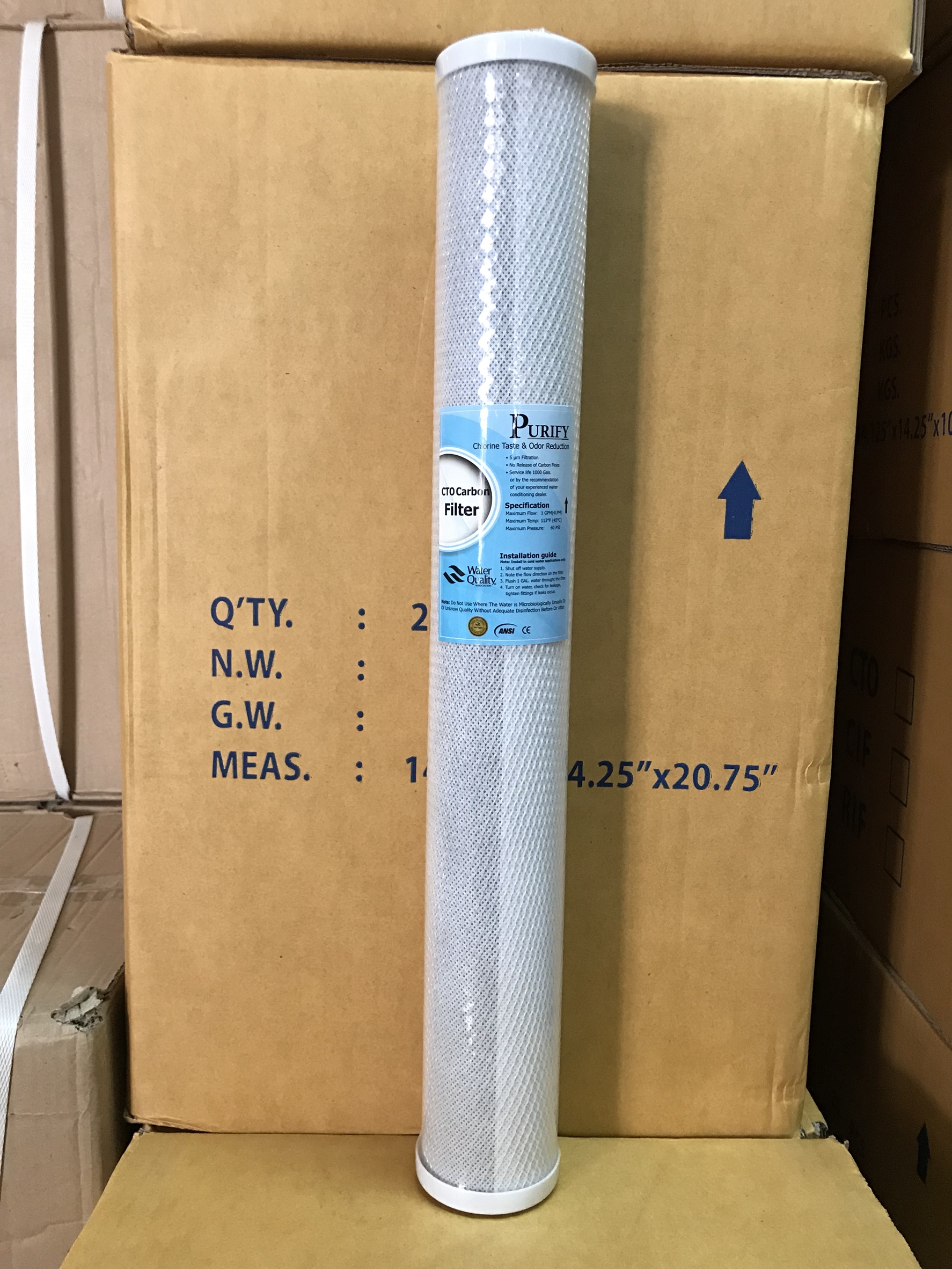 ไส้กรอง CTO Carbon Block 20 นิ้ว 5 ไมครอน แบรนด์ Purify ชิ้น/ลัง