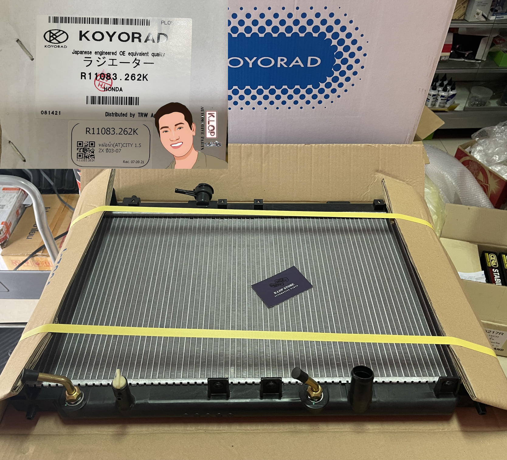 R11083.262K แผงหม้อน้ำ KOYORAD (เกียร์ AT) HONDA CITY 1.5 ปี2003-2005, CITY ZX ปี2006-2008
