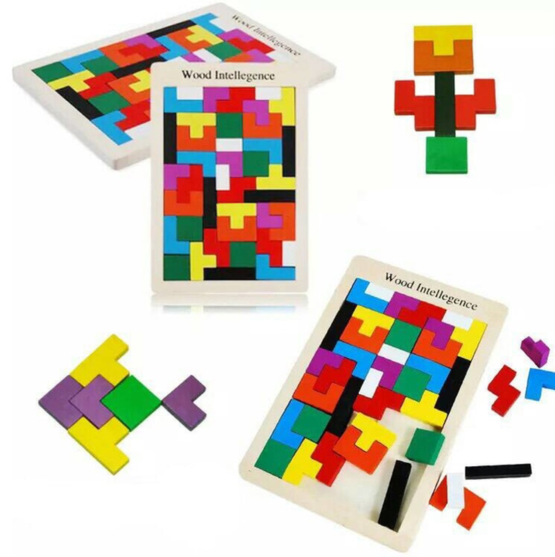 เกมจิ๊กซอว์ไม้ Tetris IQ puzzle / ถาดบล็อคไม้