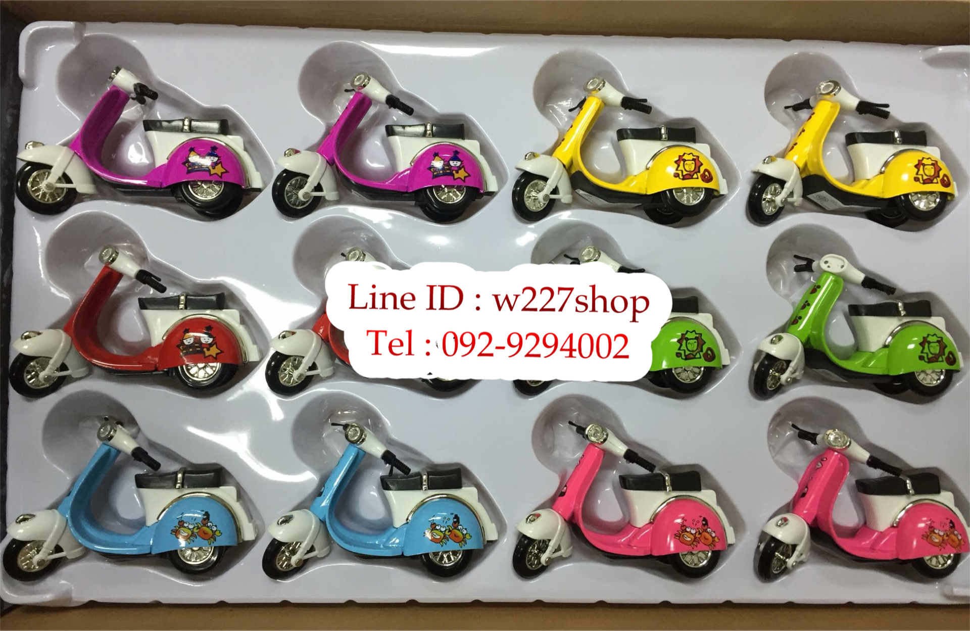 โมเดลรถเหล็ก รถเวสป้า ลายการ์ตูน (ปลีก-ส่ง)