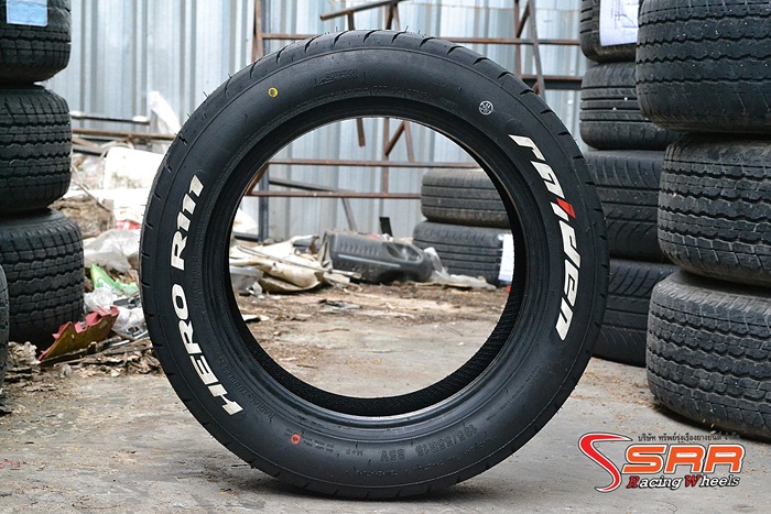 HERO R111 195/55R15 ยางซิ่งขอบขาว ปี19