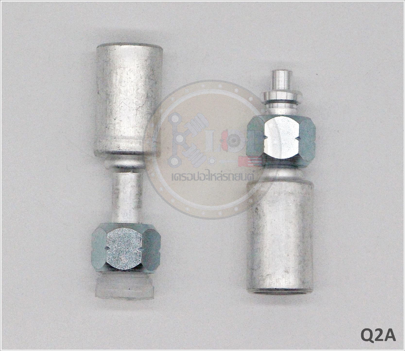 Q2A พิตติ้ง 3/8นิ้ว -180องศา KIKI R134a (ปลอกอลูมิเนียม) (Vinn)