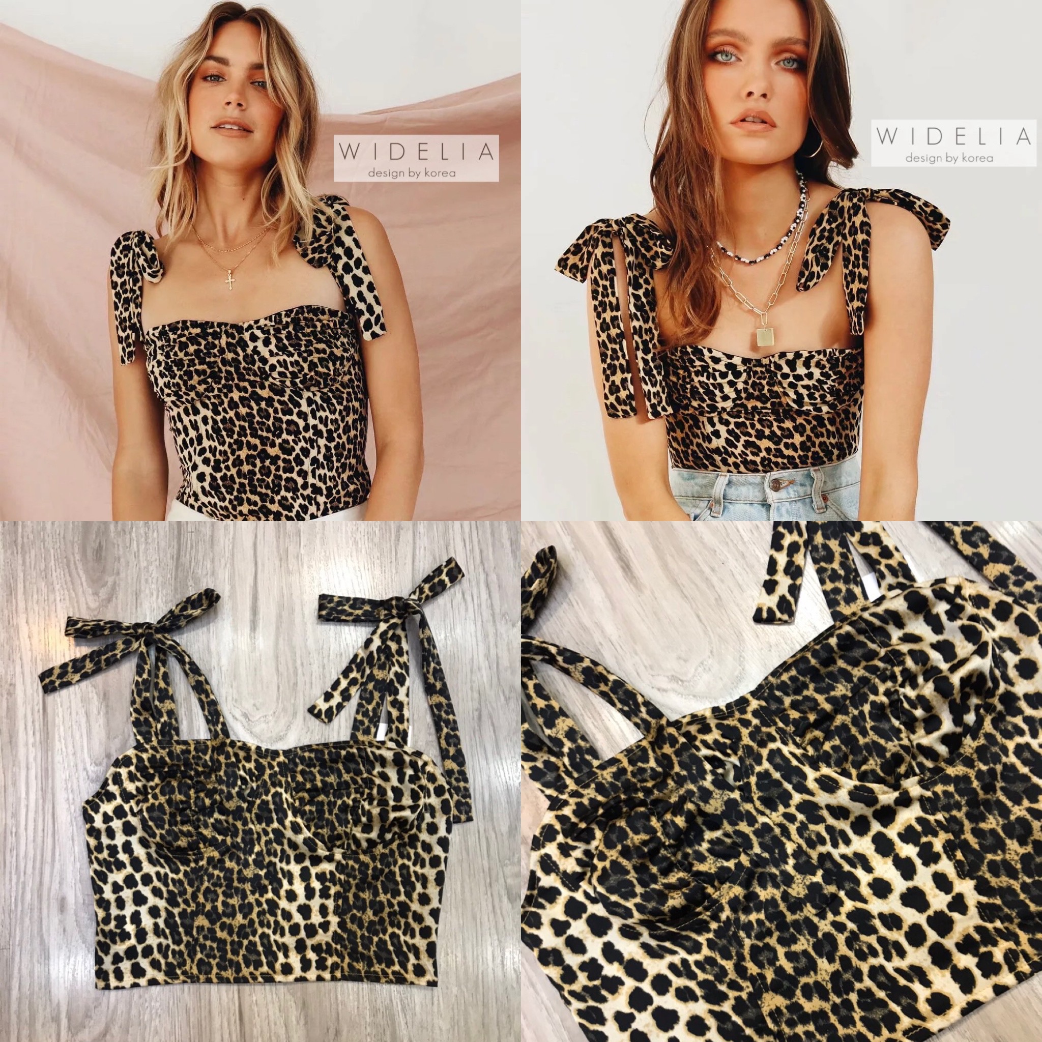Zara Top เสื้อลายเสือสายเดี่ยวผูกโบว์ไหล่ ตัวแซ่บ