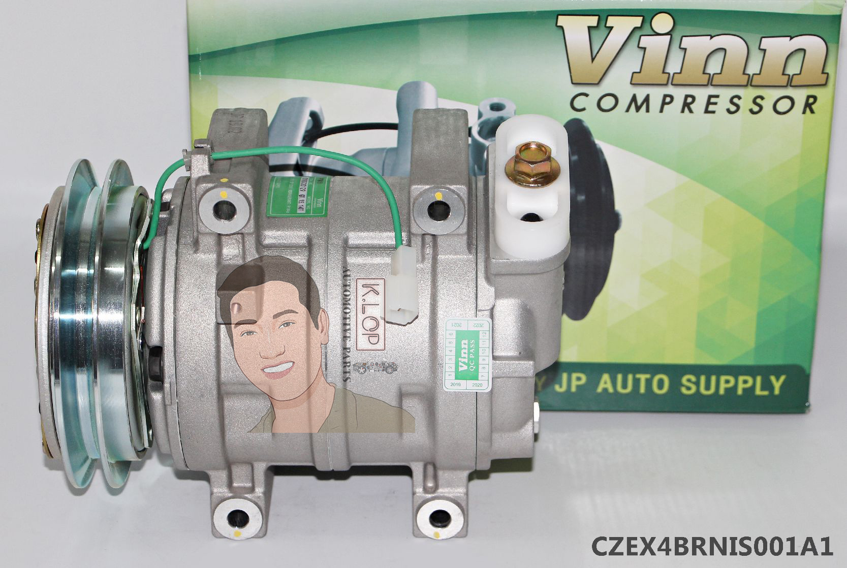 CZEX4BRNIS001A1 คอมแอร์ยี่ห้อ Vinn (ZEXEL 15CH MITSU FUSO ร่องA รูใหญ่ เอียงขวา)