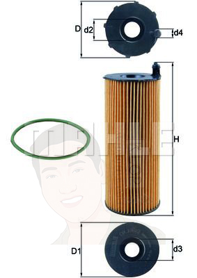 OX 196-3D กรองน้ำมันเครื่อง Cayenne ดเีซล 3.0 V6, 4.2 V8, A6 A8 Q5 Q7 ยี่ห้อ MAHLE