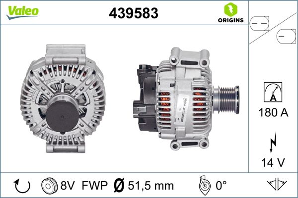 439583 ไดชาร์จ Valeo รุ่น BENZ OM640 W169 A180CDI OM642 W164 ML280CDI/W251 R280CDI