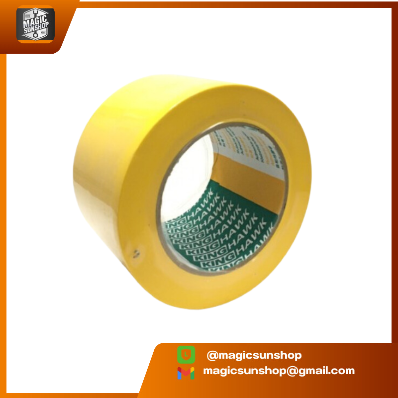 919283 KINGHAWK เทปตีเส้นพื้น PVC FLOOR MASKING TAPE 3 นิ้ว สีเหลือง 72 mm x 33 mt เหลือง