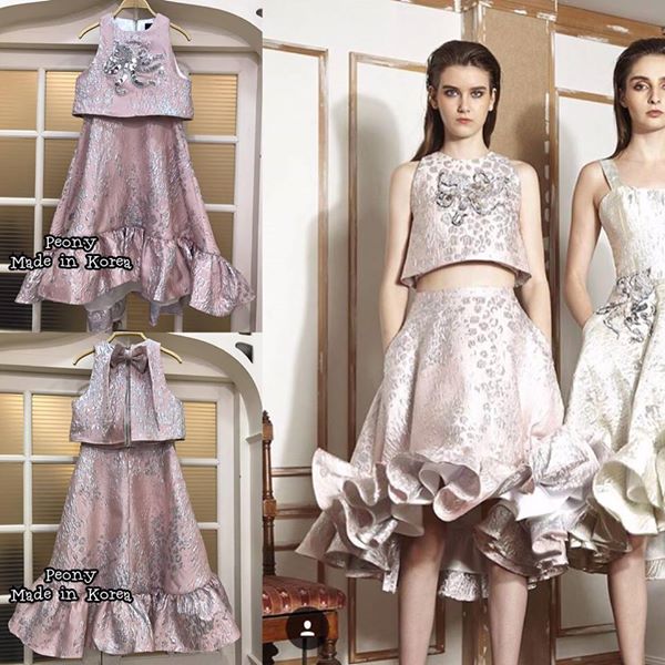 *พร้อมส่ง*KNP Set :: เสื้อแขนกุดตัวสั้นกับกระโปรงเอวสูงทรงสวิง