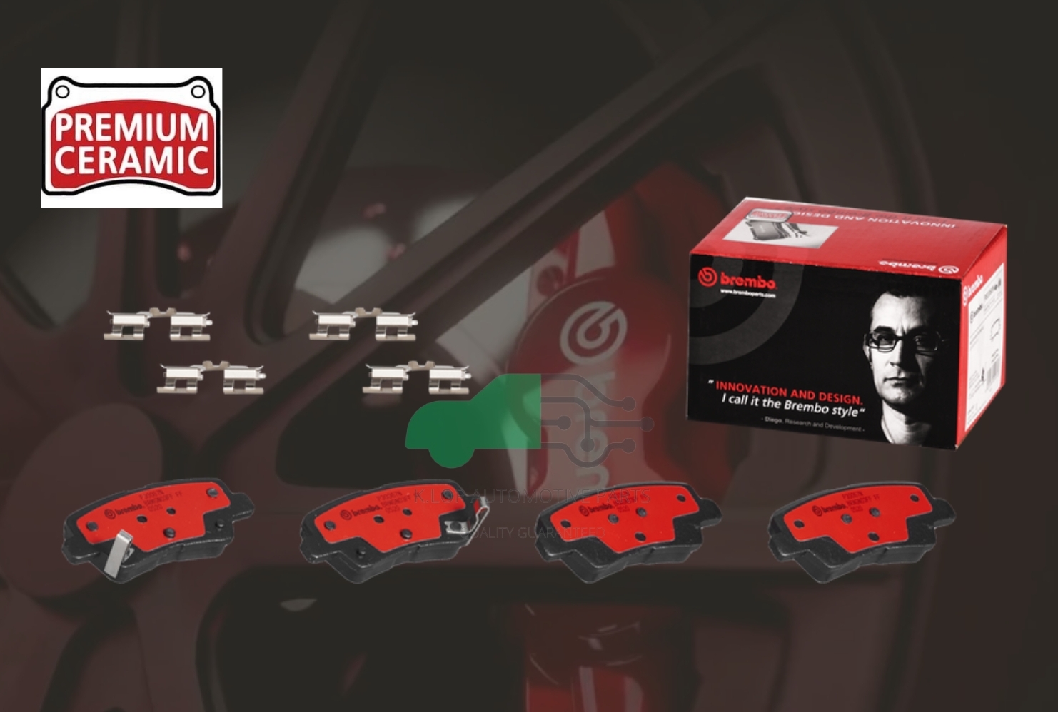 P30 067N ผ้าเบรกหลัง (แท้ BREMBO รุ่น Ceramic) ELANTRA MD UD (1.6), VELOSTER FS (1.6), i30 GD 2011-