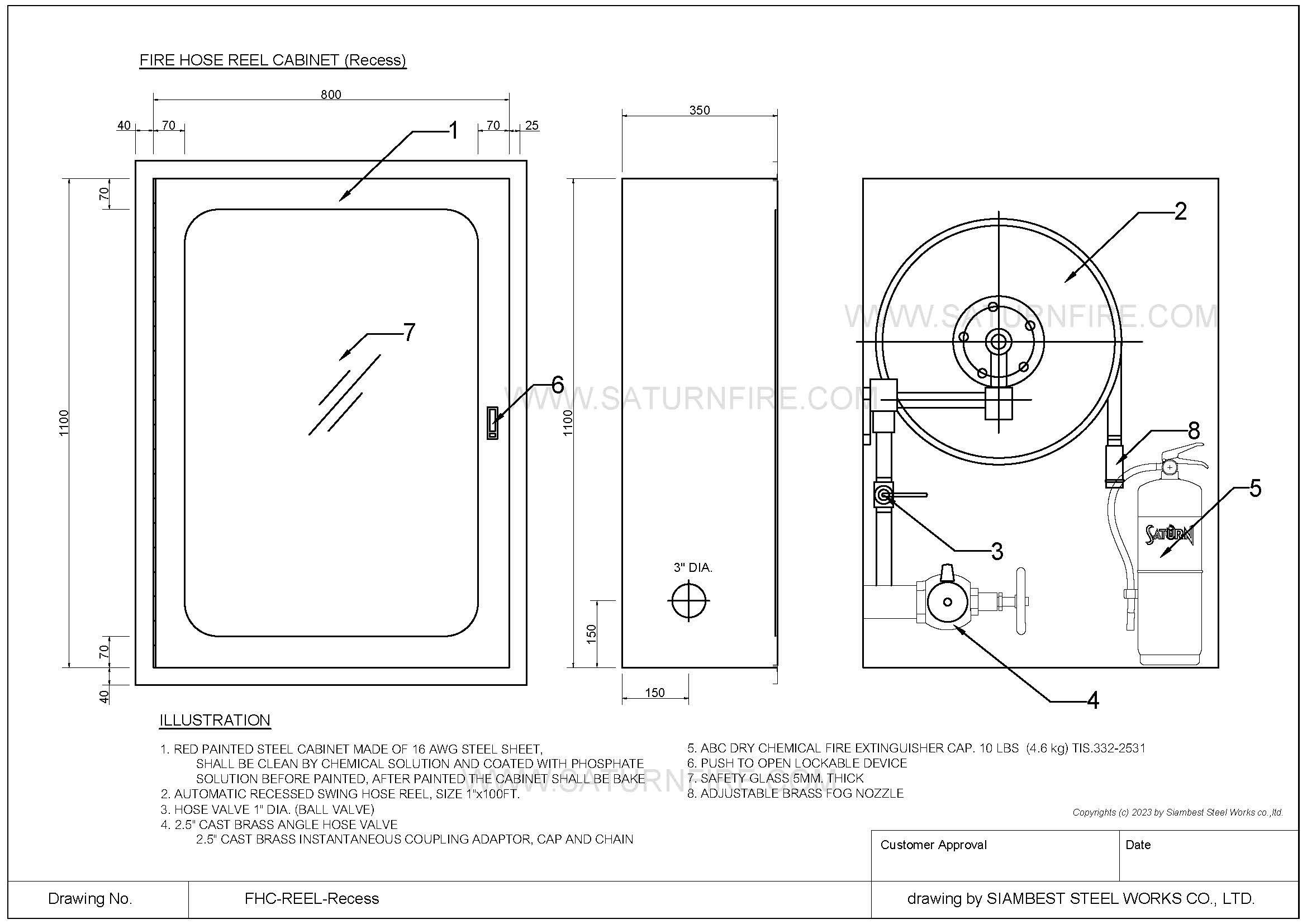 Hose Reel Cabinet ตู้กงล้อสายดับเพลิง