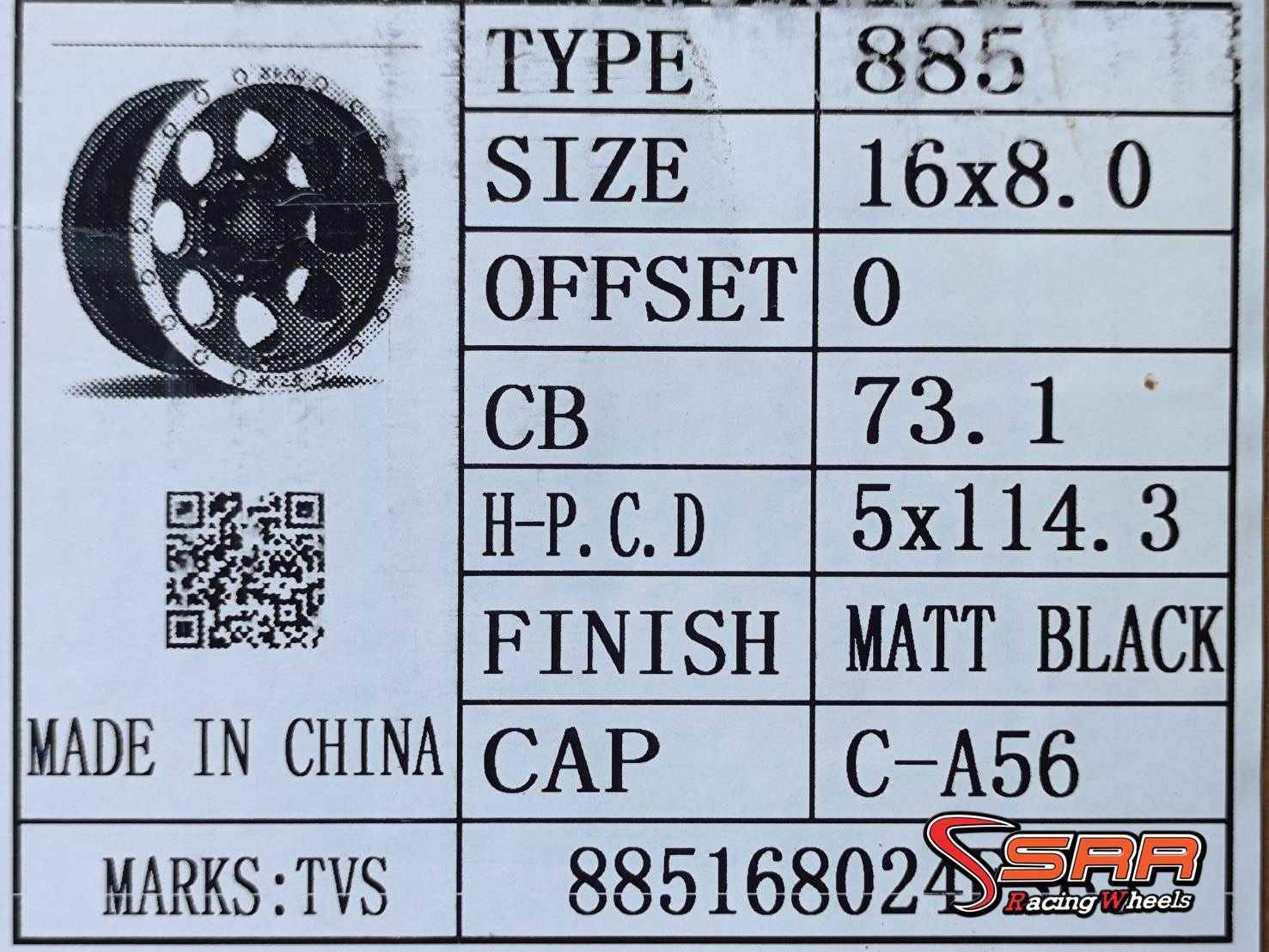 OASIS 885 ลายหยดน้ำ 16x8 5H114.3 ET0 MATT BLACK