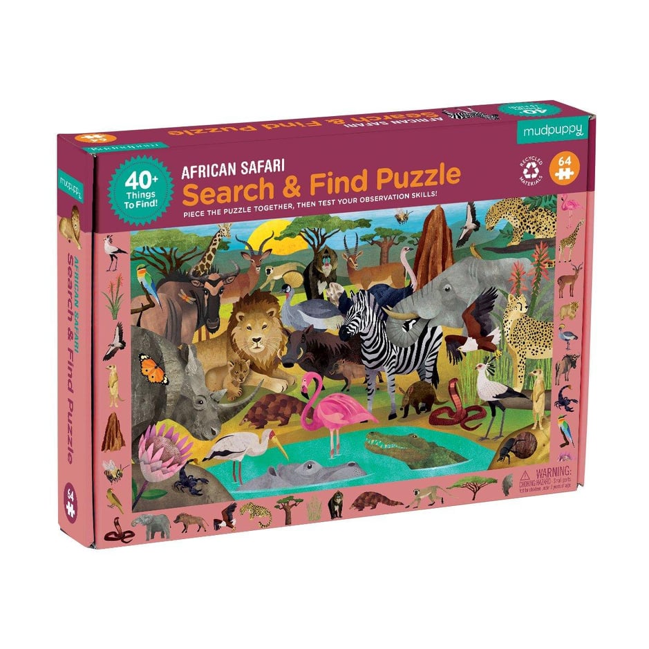 Mudpuppy - African Safari Search & Find Puzzle 64 pcs.