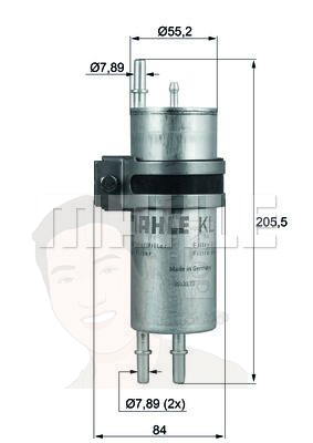 KLH 42 กรองเชื้อเพลิง BMW มี bracket N52B30 / 730LI (E65) ปี 05 ยี่ห้อ MAHLE