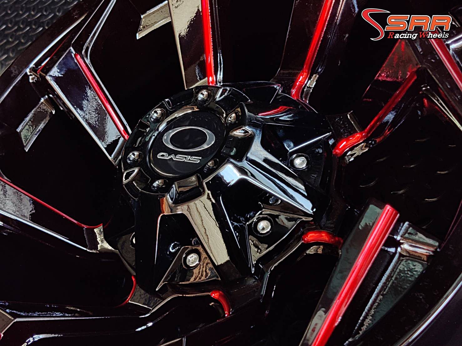 OASIS TORNADO ขอบ16 6H139.7 ET0 GLOSS BLACK+RED MILLING ราคาพิเศษ