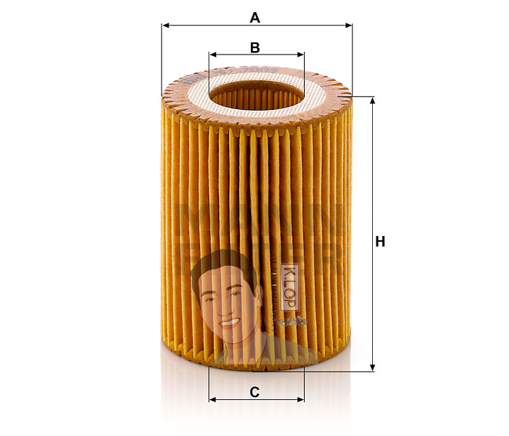 HU7003X ไส้กรองเครื่อง(BMW) 3 F20 ปี2011-, F30 ปี2012- 316I,320I เครื่องยนต์ N13 (MANN-FILTER***งานพรีเมี่ยมแท้นำเข้ายุโรป) Dimensions(mm.) A=64 B=31 C=31 H=82