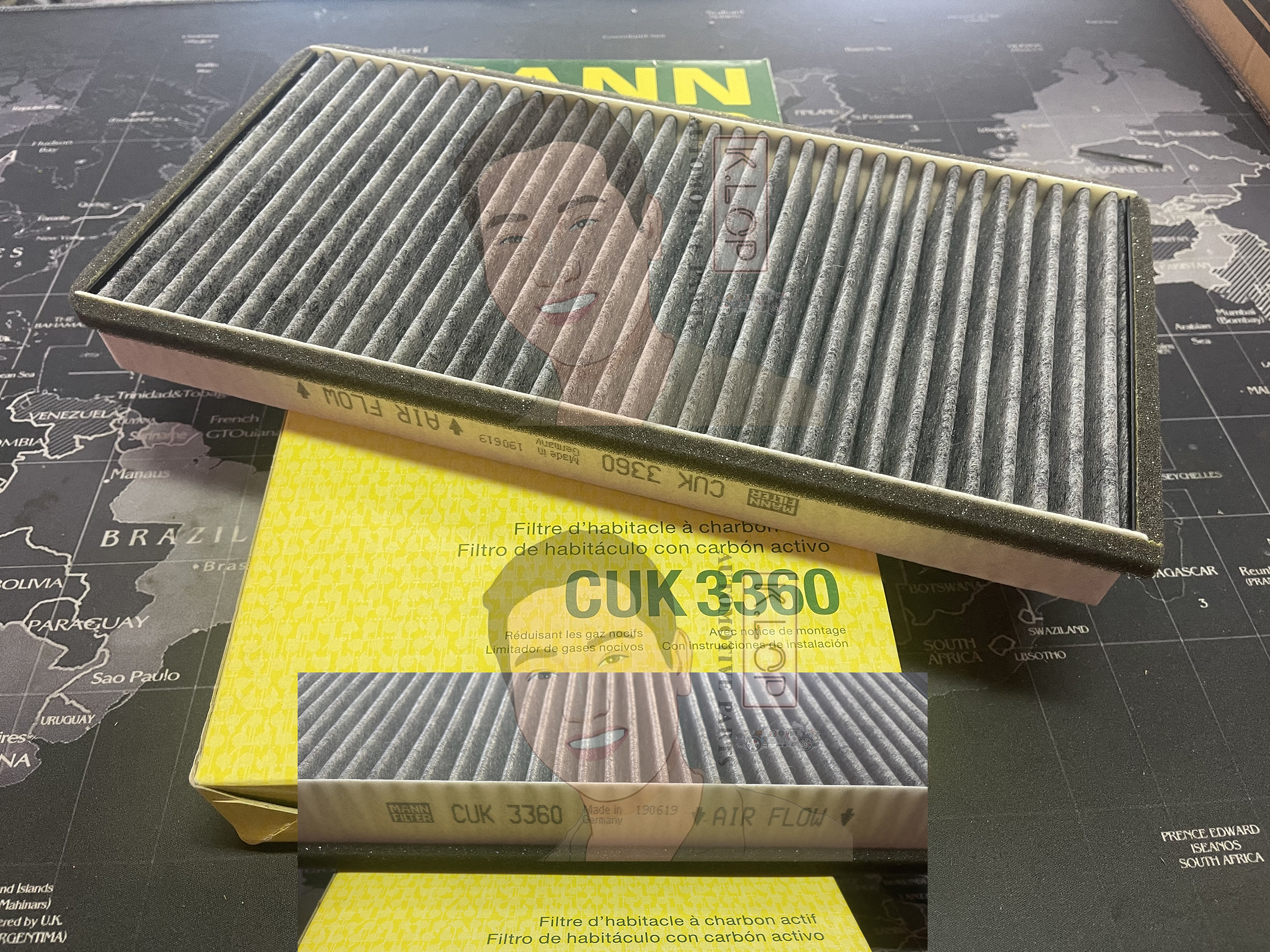 CUK3360 ไส้กรองแอร์ชาโคล PORSCHE 911(996,997),BOXTERS,CAYMAN (OE : 996.571.219.03 / 997.571.219.00 ) : MANN-FILTER แท้นำเข้ายุโรป