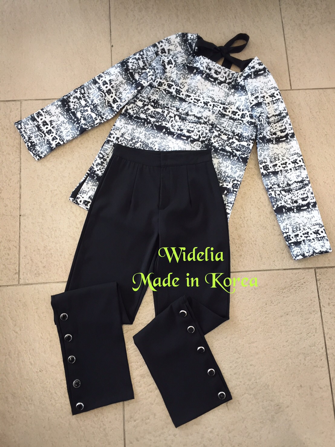 *พร้อมส่ง*Chanel Set :: เสื้อแขนยาว + กางเกงทรงสวยปลายขากระบอกเล็ก