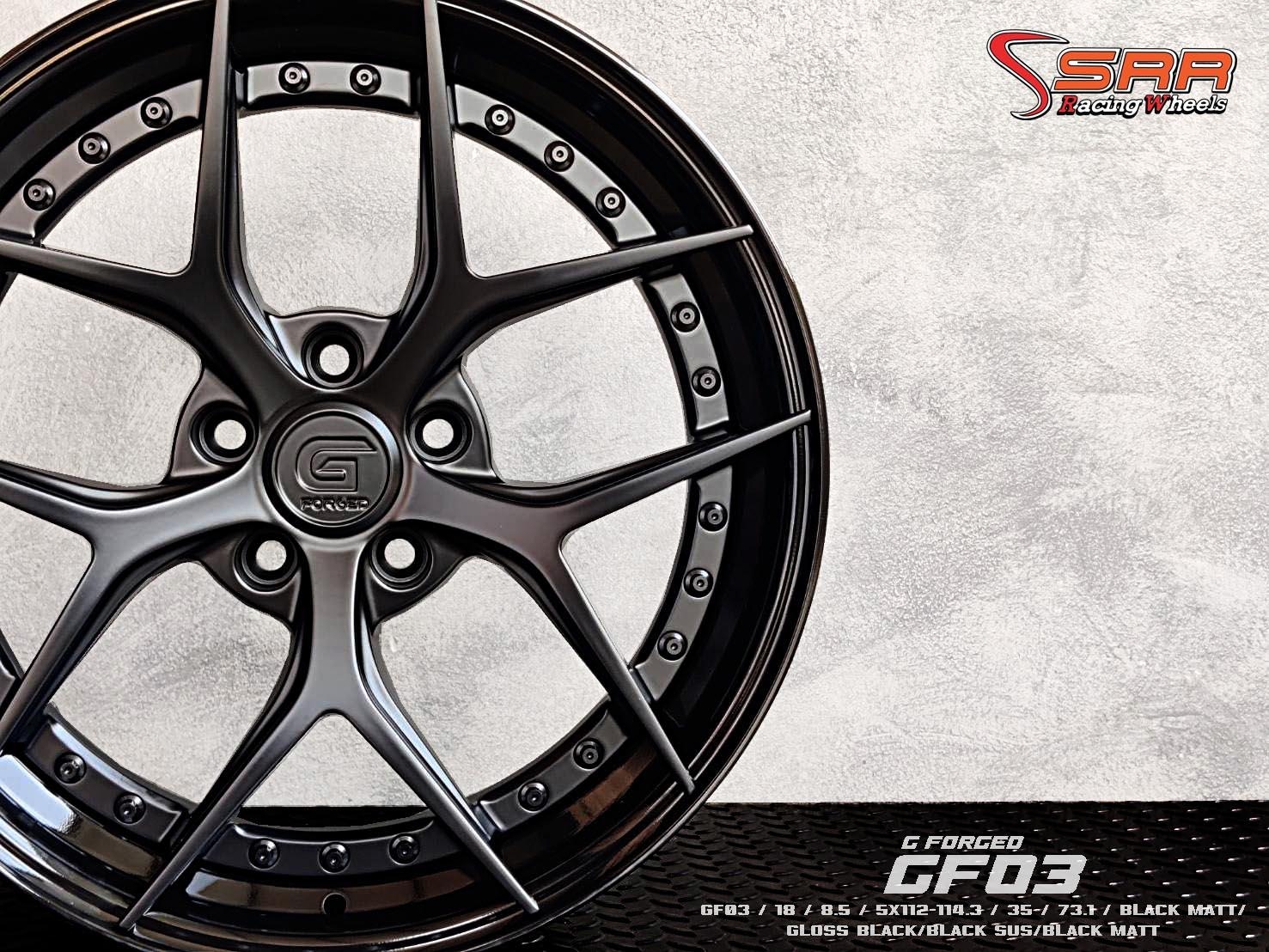 G-FORGED GF03 ล้อแท้ 2ชิ้น ขอบ18 5x112/114.3 BLACK MATT