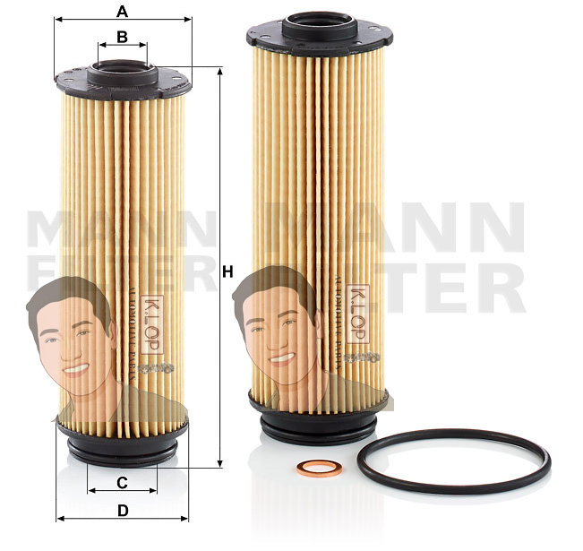 HU6022Z ไส้กรองเครื่อง(BMW) 530d(G30,G31,F90) ปี2016- เครื่องยนต์ B57 (MANN-FILTER***งานพรีเมี่ยมแท้นำเข้ายุโรป) Dimensions(mm.) A=54 B=22 C=44 D=54 H=155