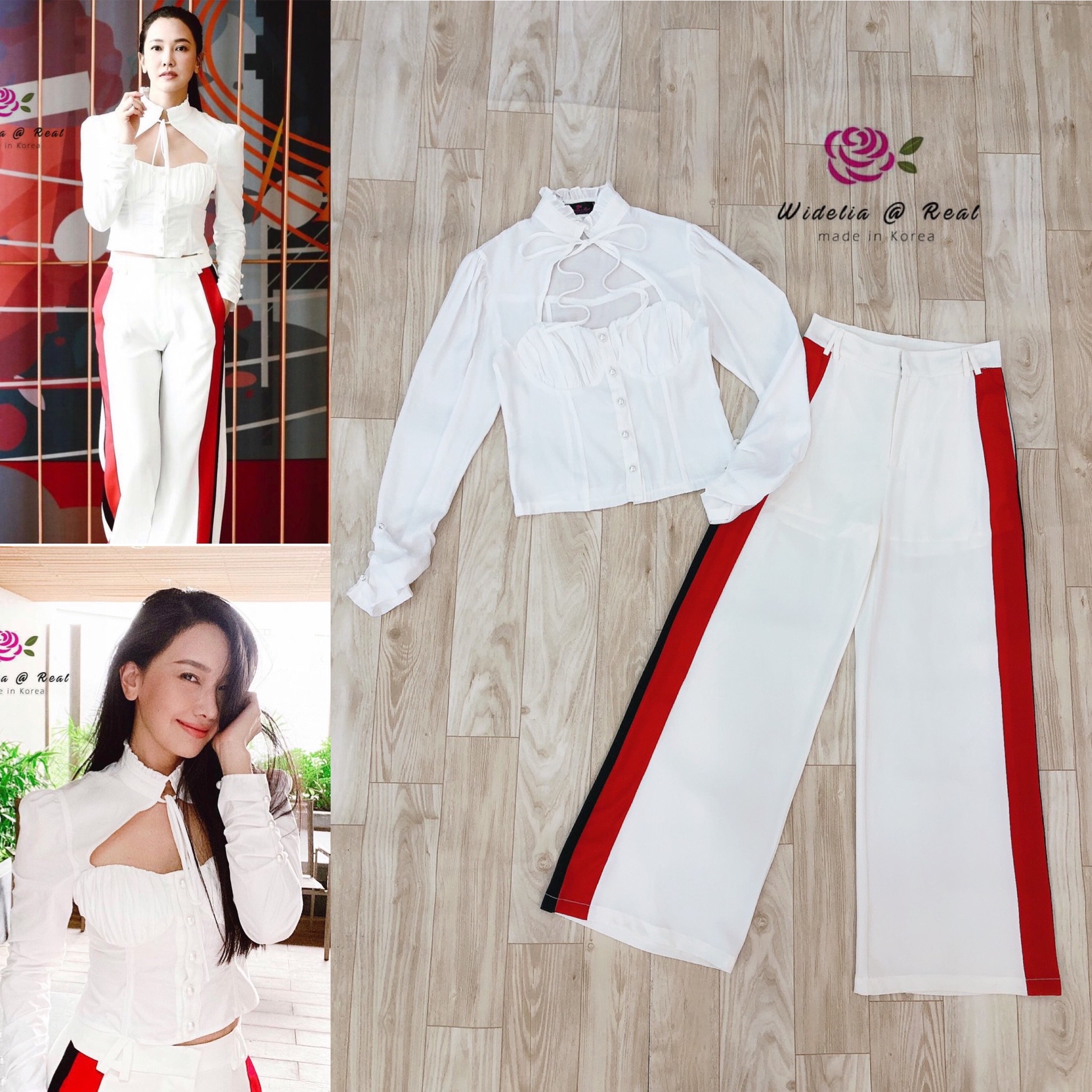 KS Set Top+Pant เซ็ทเสื้อเว้าอกกับกางเกงขาบานสุดเก๋ เซ็ทนี้ปังไม่ไหวแม่