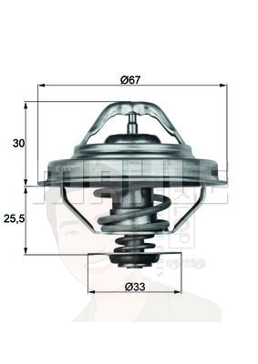 TX 28 88D วาลว์น้ำ BMW M40 M42 M50 M52 / 3 (E30 E36) 5 (E34) 11531721002 (ยี่ห้อ MAHLE)