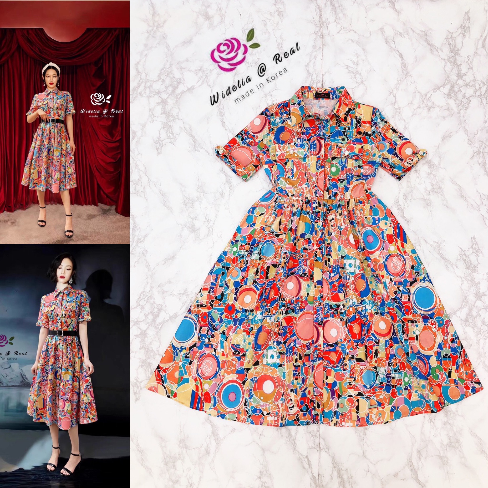 Korea Dress เดรสคอปกแขนสั้นสุดหรู