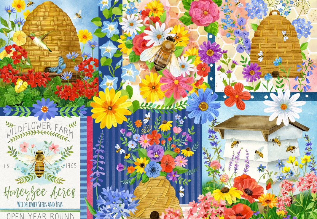 Bluebird Puzzle - Beehives and Bees 1000 pcs.