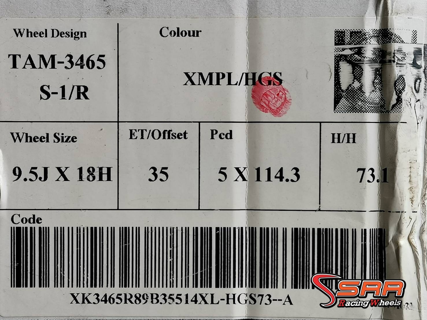 S1R TAM-3465 ขอบ18 5H114.3 ET35 XMPL/HGS ชุดละ 14,000฿