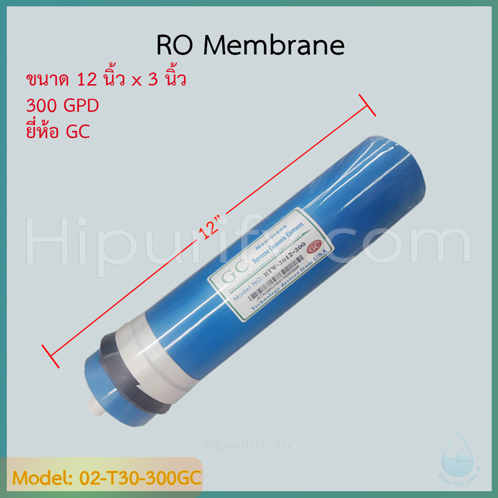 ไส้กรอง RO Membrane 300 GPD ยี่ห้อ GC By MPT ชิ้น/ลัง