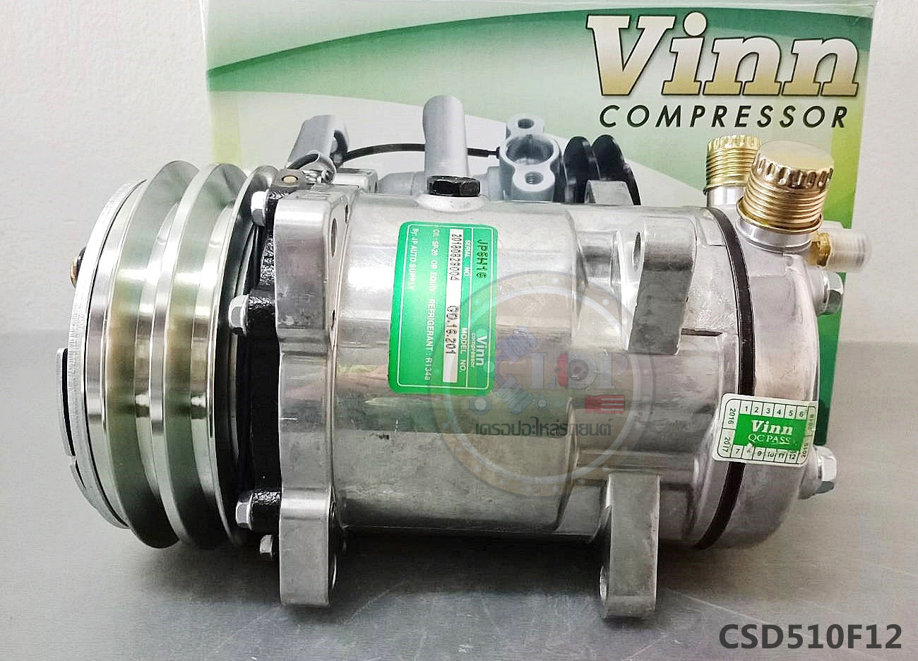 CSD510F12 คอมแอร์ Sandenโดย(Vinn) SD 5H16 2A 12v. R134 (510)