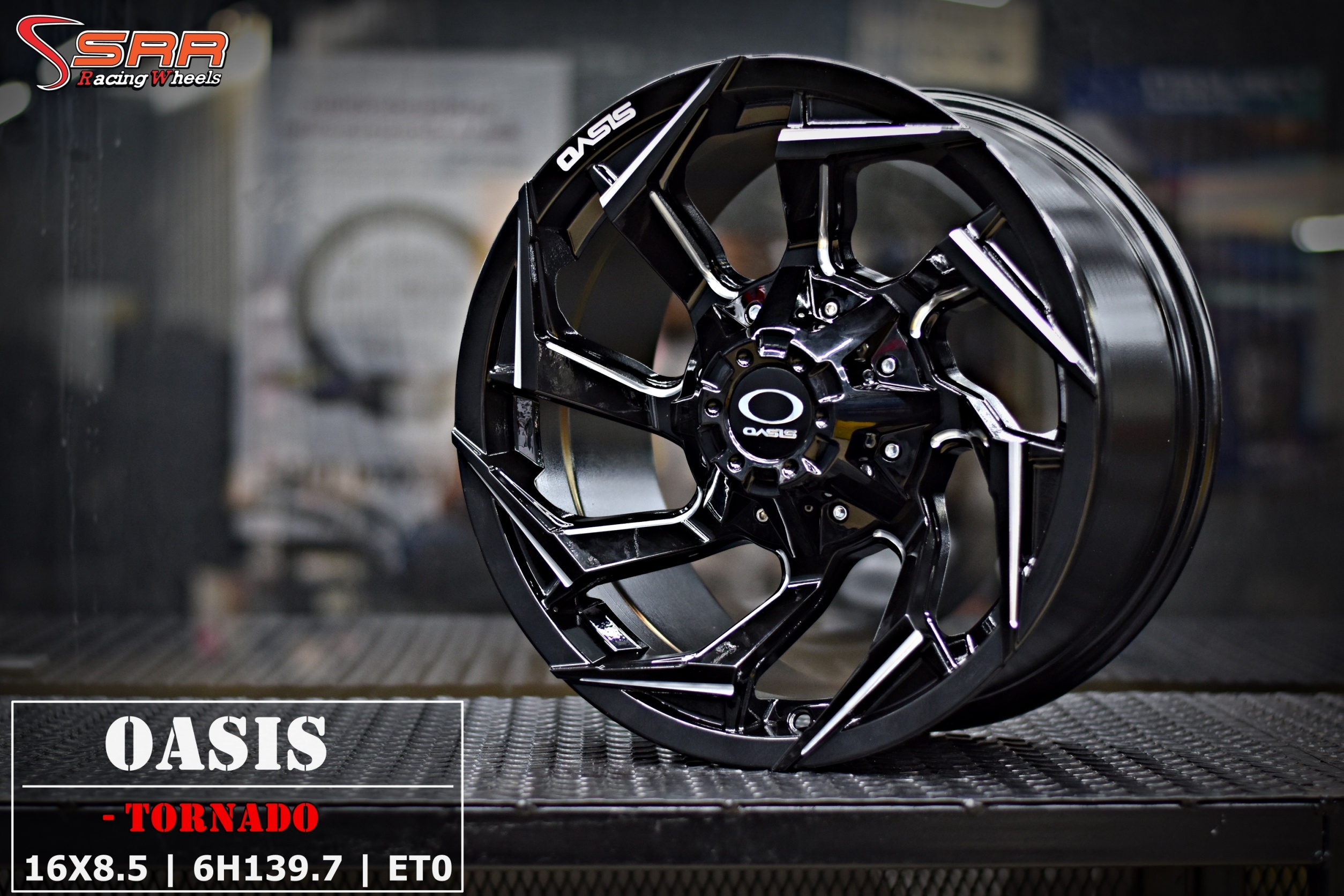 OASIS TORNADO ขอบ16 6H139.7 ET0 GLOSS BLACK+MILLING ราคาพิเศษ