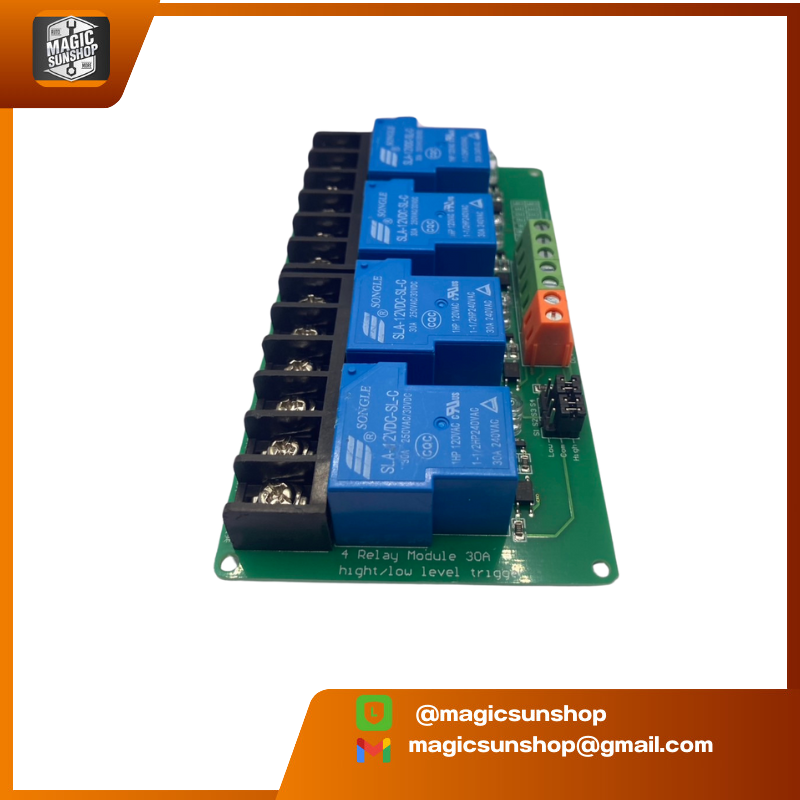 928097 4 Channel Relay 12V High And Low Trigger 240V/30A