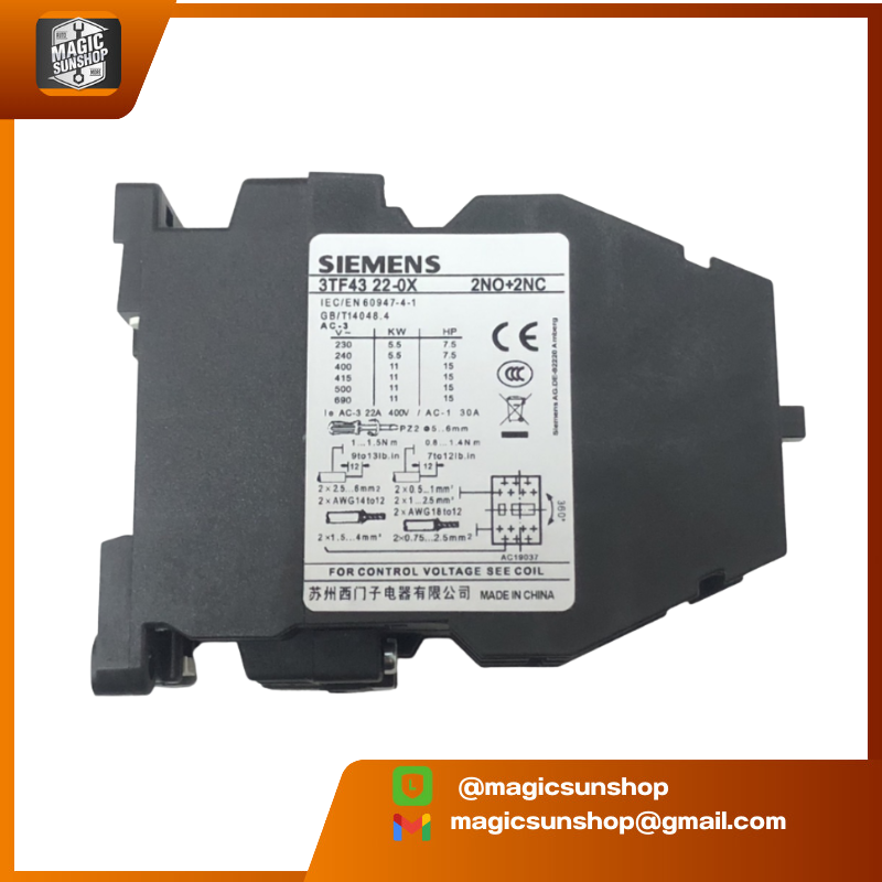 MAGNETIC SIEMENS AC Contactor 3TF4322-0XM0 220V