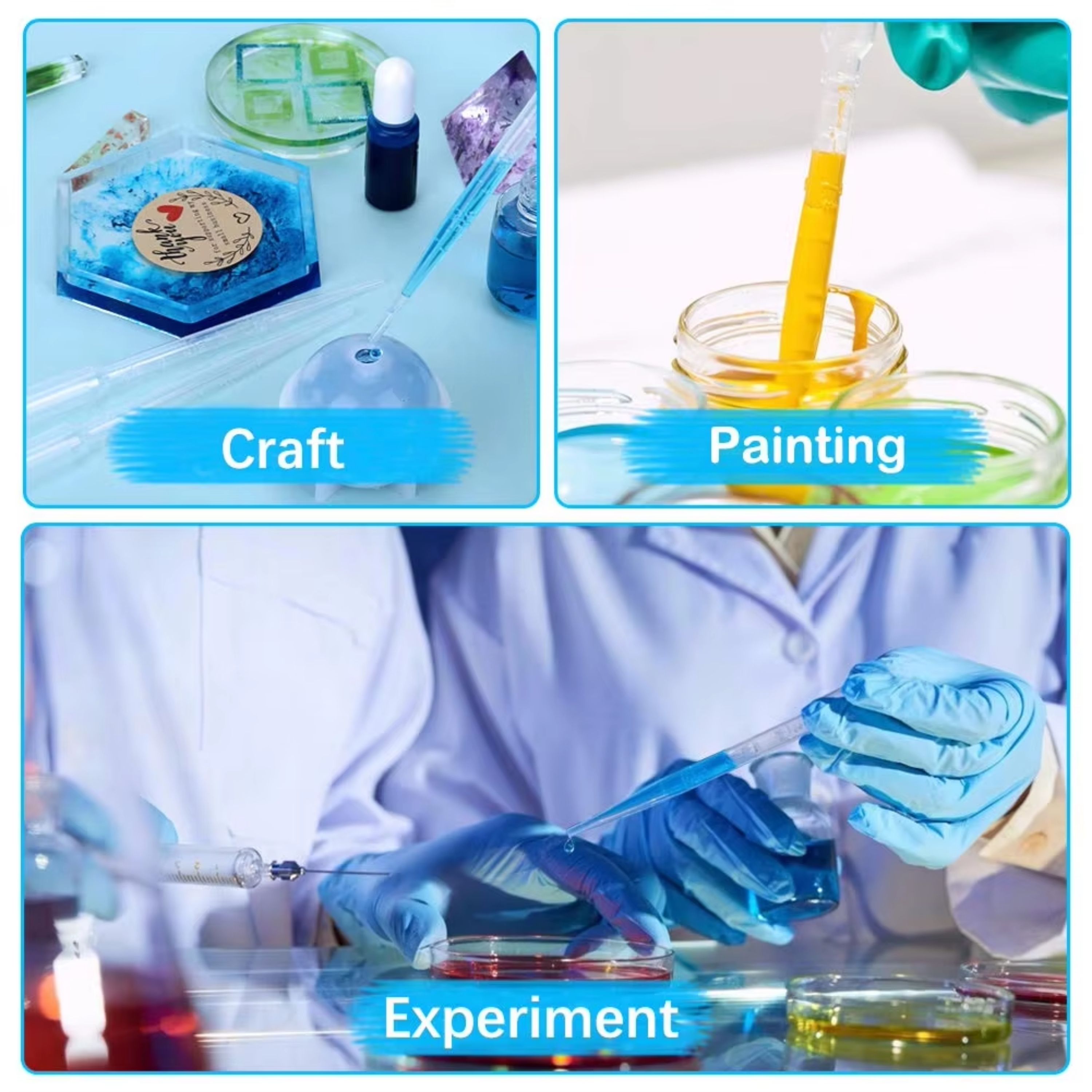 ดรอปเปอร์ หลอดหยดสีแบบพลาสติก 2-3 ml. (1แพ็ค มี 100ชิ้น)